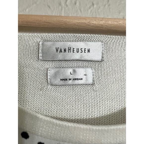 Van Heusen Ivory top with black dots Large - Picture 7 of 8